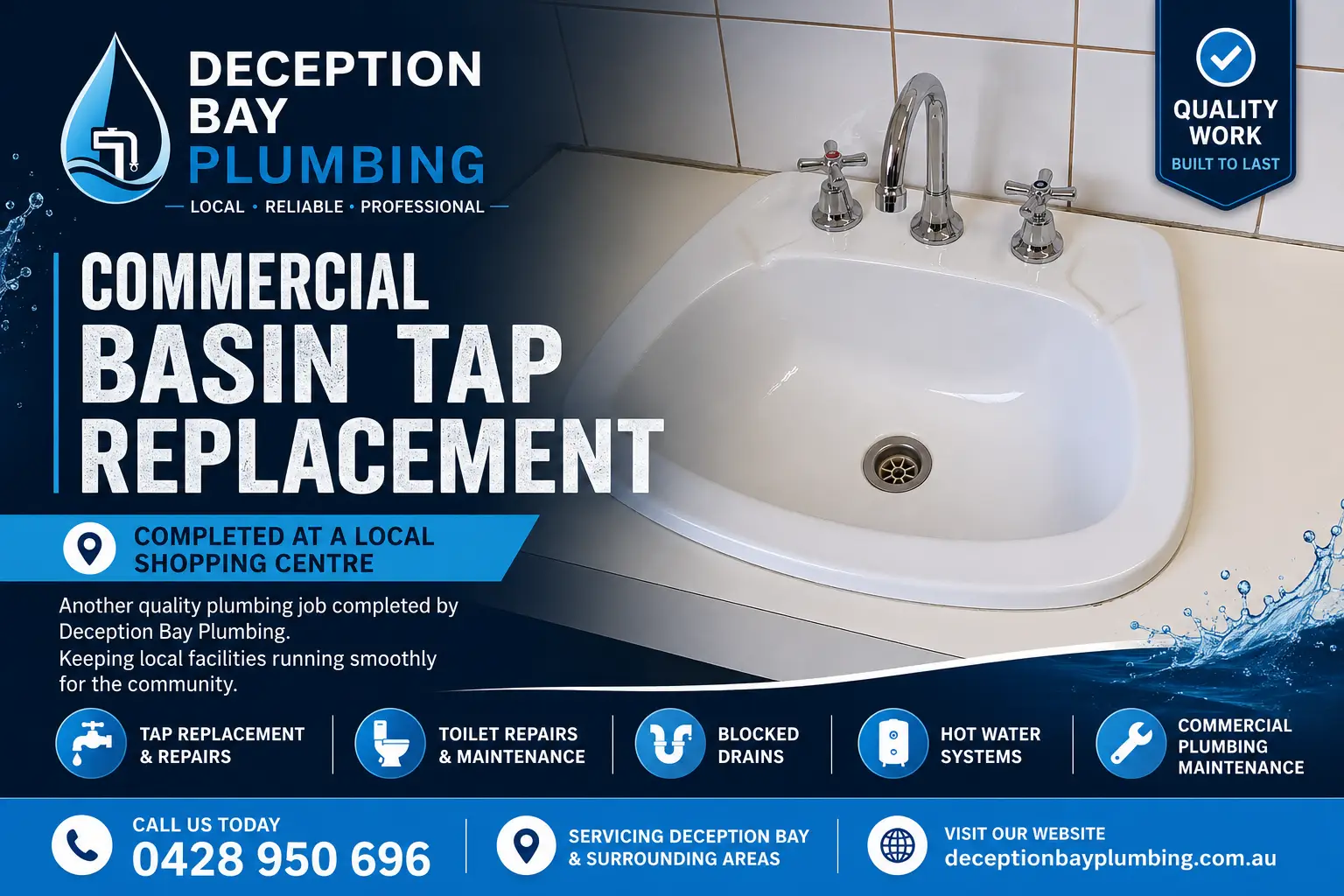 Commercial Basin Tap Replacement in Deception Bay – Why Professional Plumbing Maintenance Matters for Shopping Centres